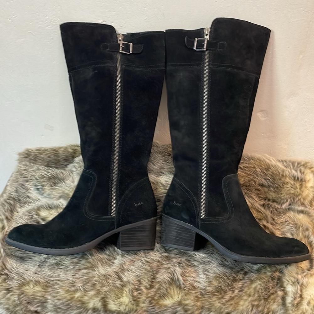 BOC- NEW Suede Knee Boots Double zipper Round toe Double Stitched-8M-#0100 - Picture 8 of 15